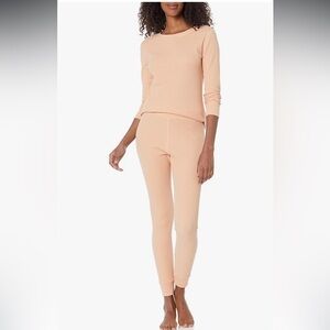 NWT Amazon Essentials Women's Waffle Snug Fit Pajama Set  coral pink medium